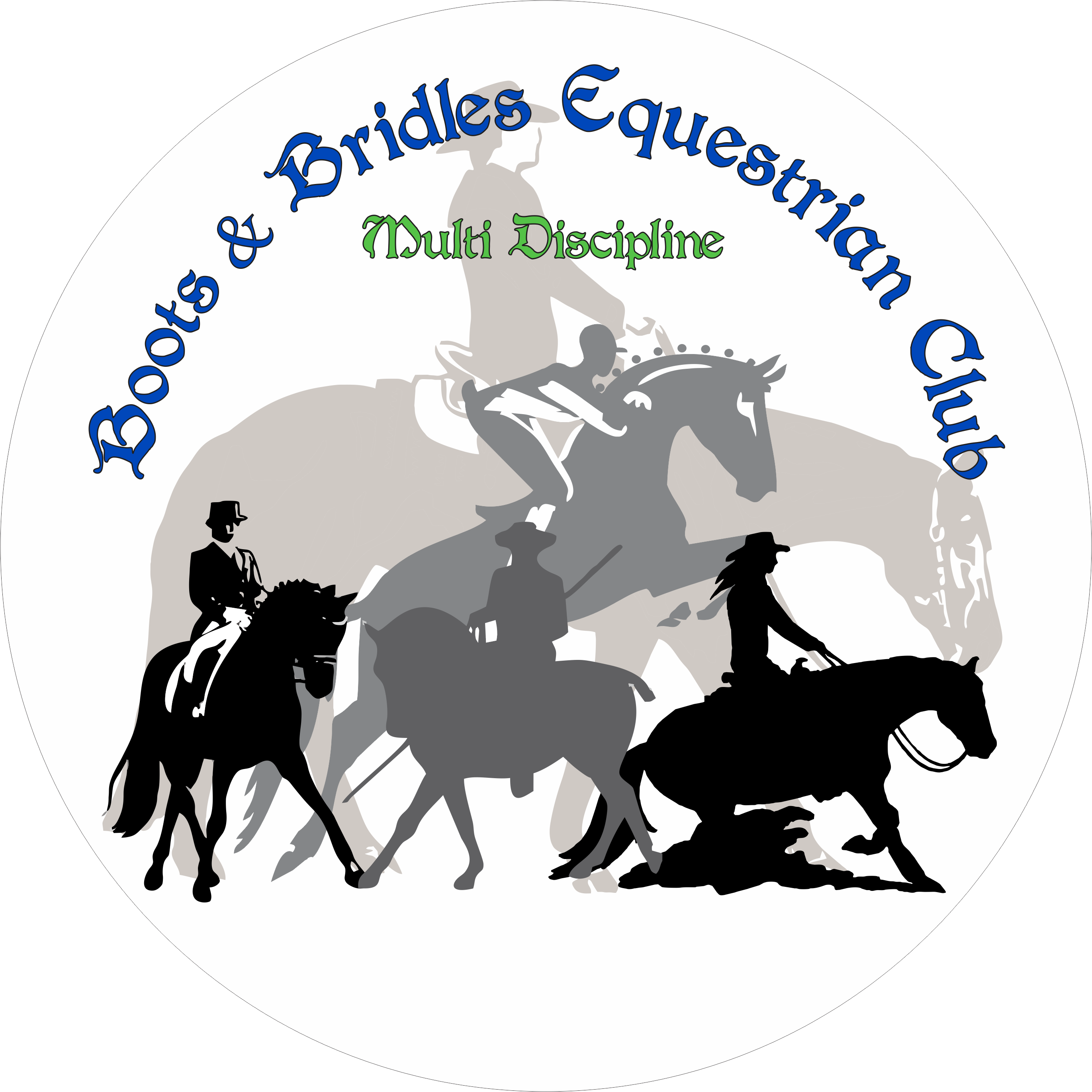 Boots and bridles equestrian club logo